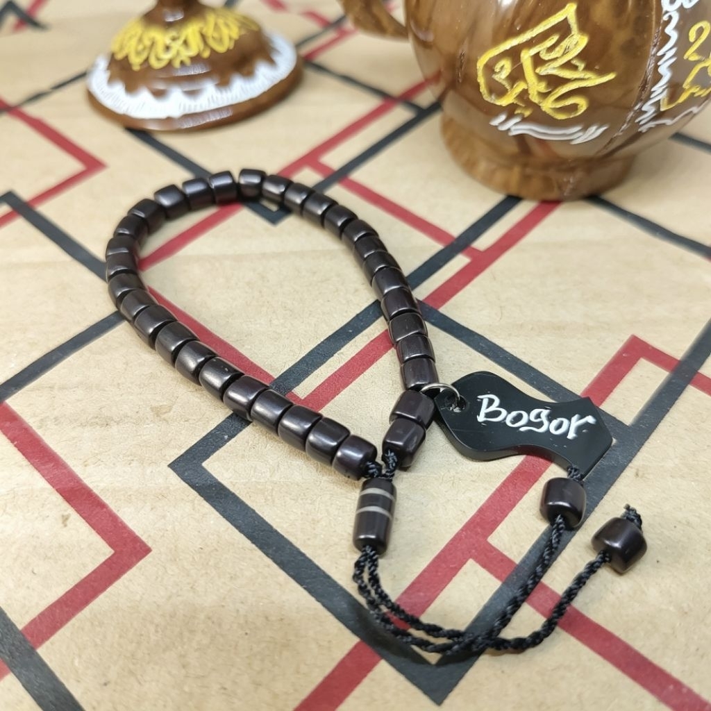Gelang Kaokah Marjan Bandul Terompah Akrilik Ukir Nama