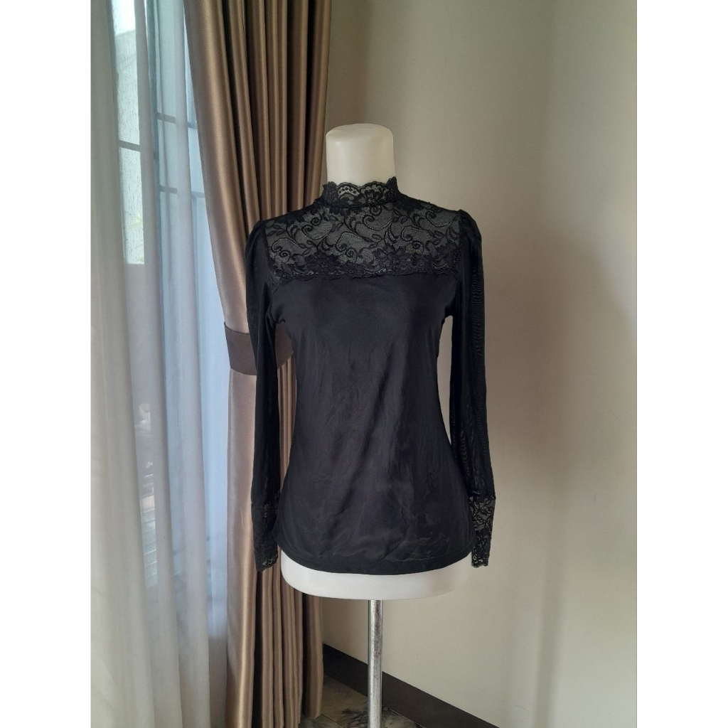 Longsleeve With Lace, Y2k Longsleeve Mix Brukat
