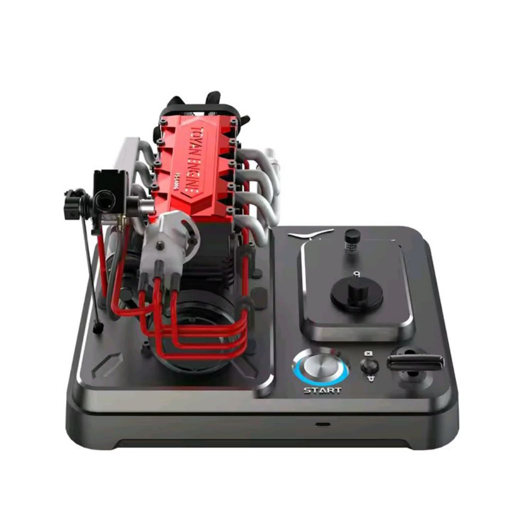 TOYAN ENGINE L4 Mesin 4 Silinder Inline Model 14CC Mesin Pembakaran Internal Mini Logam Hadiah Maina