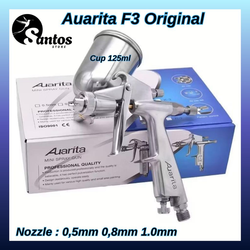 Auarita F3 Original Mini Spray Gun 0.5mm 0.8mm 1.0mm Air Spray Gun Pneumatic