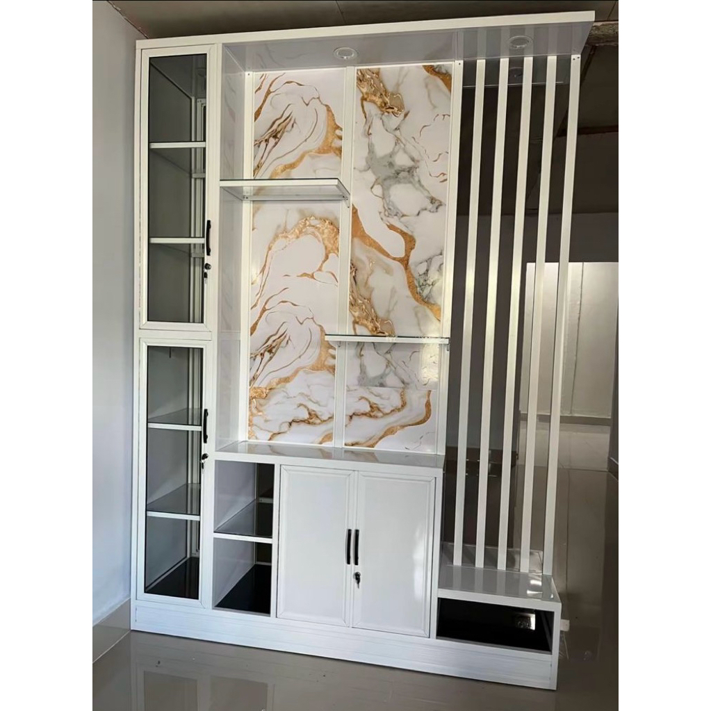 Penyekat Ruangan / Buffet Tv / Lemari Display Aluminium / Meja Tv