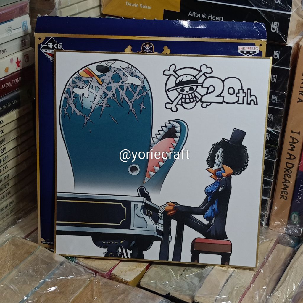 Shikishi One Piece Brook dan Laboon Original Banpresto Langka / One Piece Shikishi 20th Anniversary 