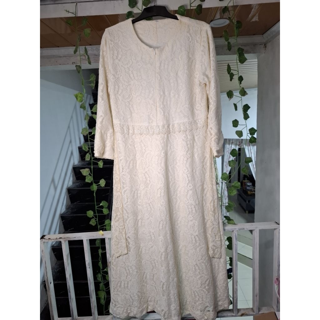 PL gamis brokat broken white