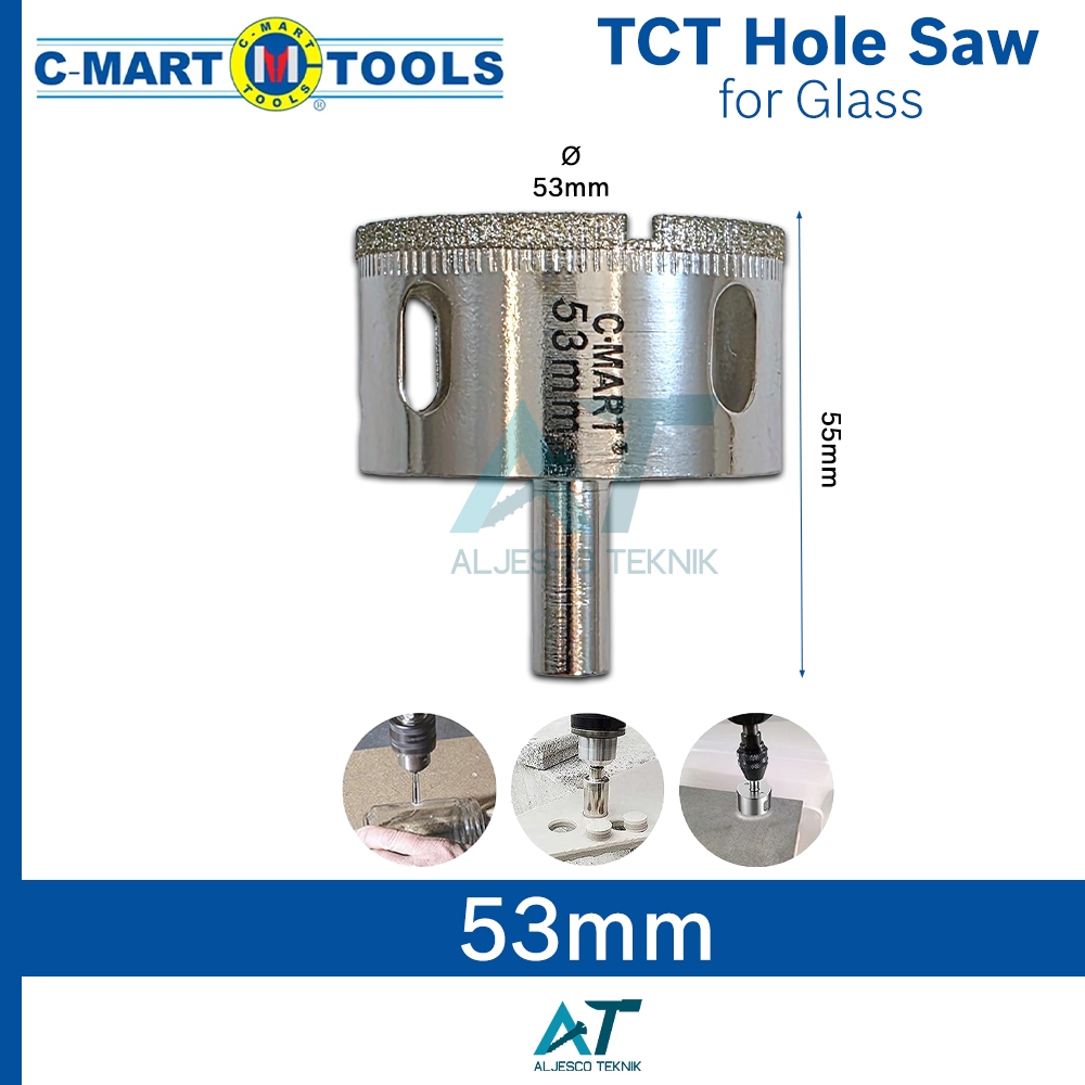 C-MART MATA BOR HOLESAW 53MM 53 MM KACA GRANIT MARMER – TCT HOLE SAW FOR GLASS