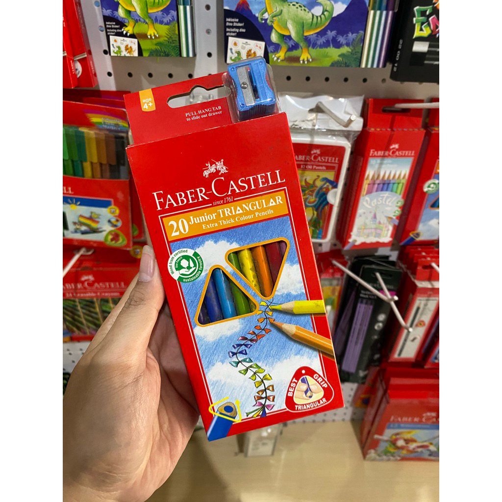 Pensil Warna Faber Castell Junior Triangular 20 30 Warna