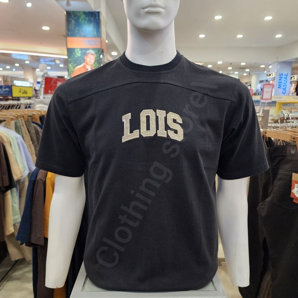 LOIS ORIGINAL kaos oversize pria lengan pendek hitam KSLO2482