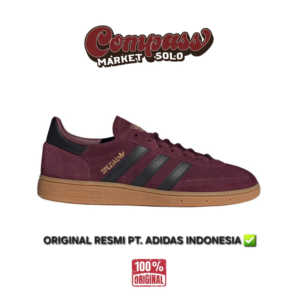 [ORIGINAL] ADIDAS HANDBALL SPEZIAL MAROON BLACK GUM JR3848 | SNEAKERS CASUAL PRIA