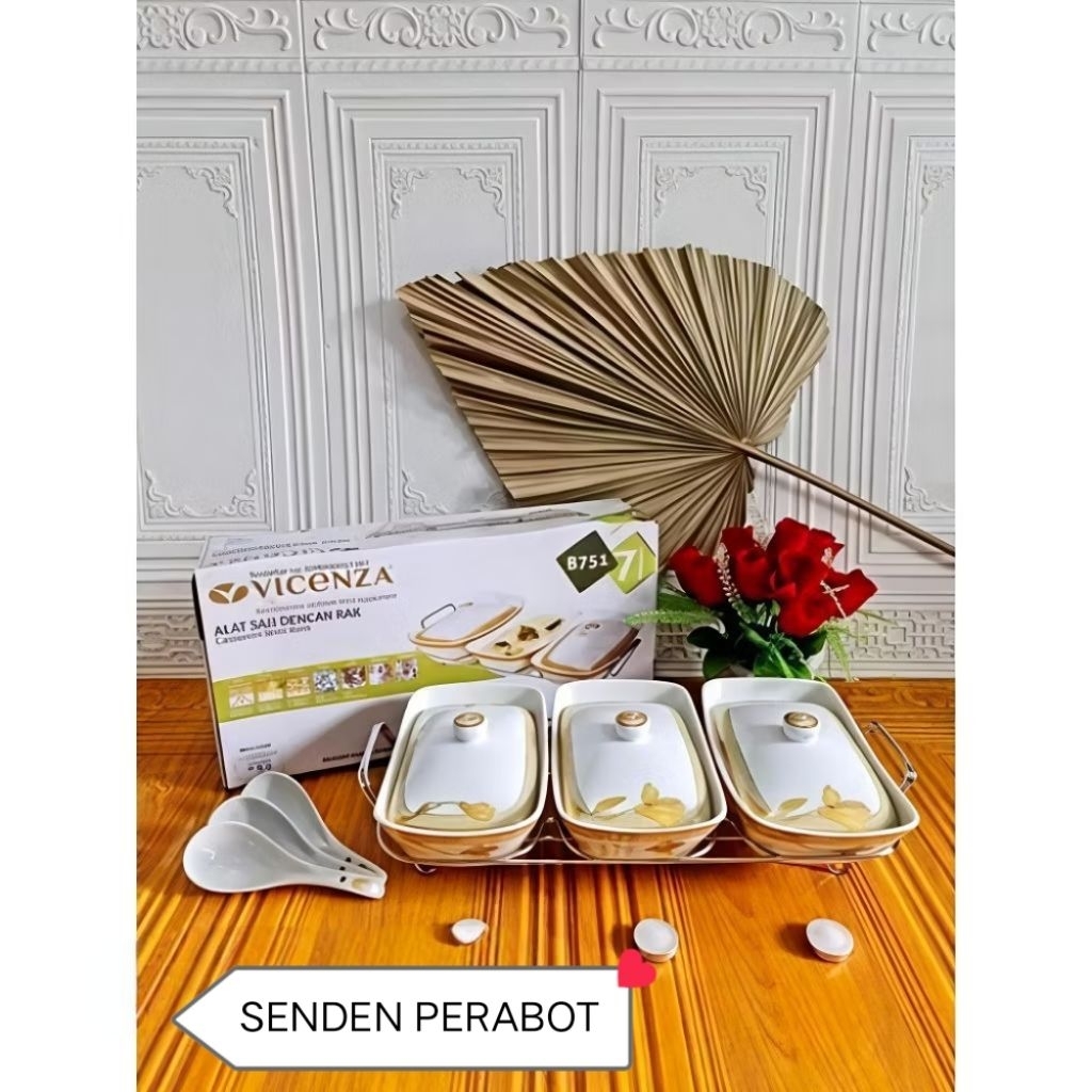 (PREE PACKING KAYU) PRASMANAN SET 3 TUTUP KETAMIK 751 VICENZA