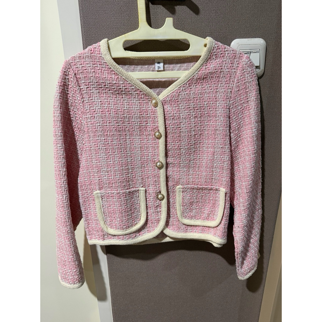 blazer tweed pink second