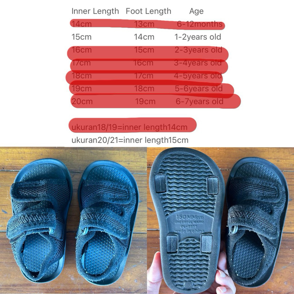 Sepatu Sandal Anak Cheerfull Mario [Preloved]