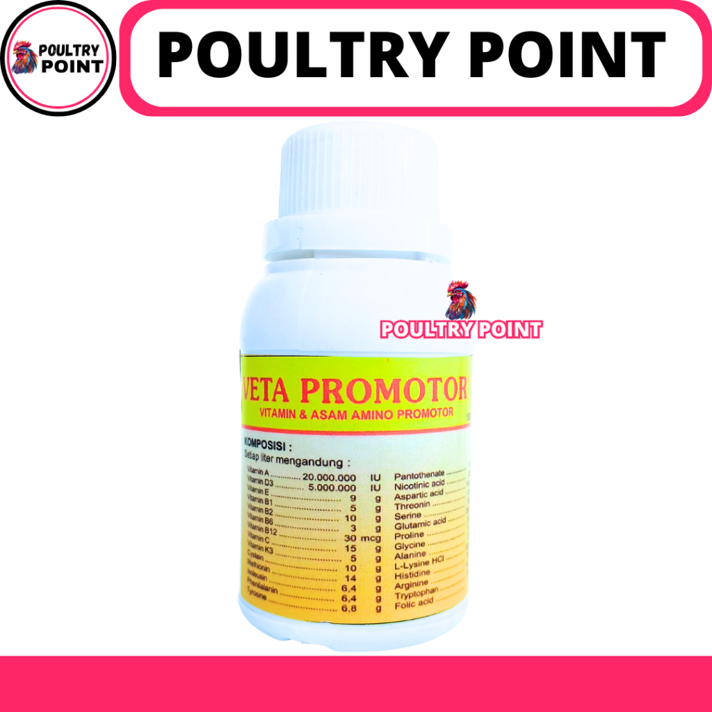 VETA PROMOTOR 100ML Premix Cair Vitamin Asam Amino Pemacu Pertumbuhan Ternak Ayam Sapi Kambing Babi