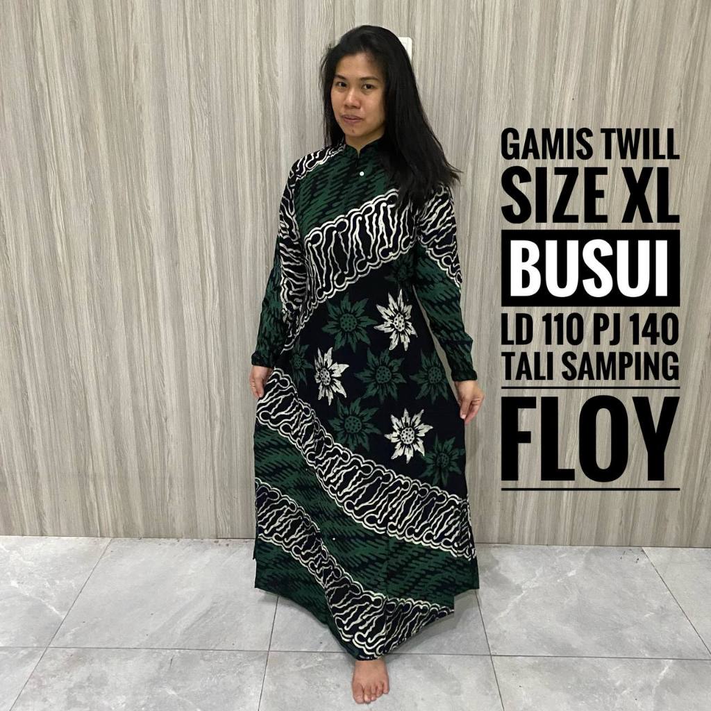 Gamis Orang Tua Wanita Dewasa Kekinian Syari Lebaran Busui Friendly Resleting Depan Twill Ori Pekalo