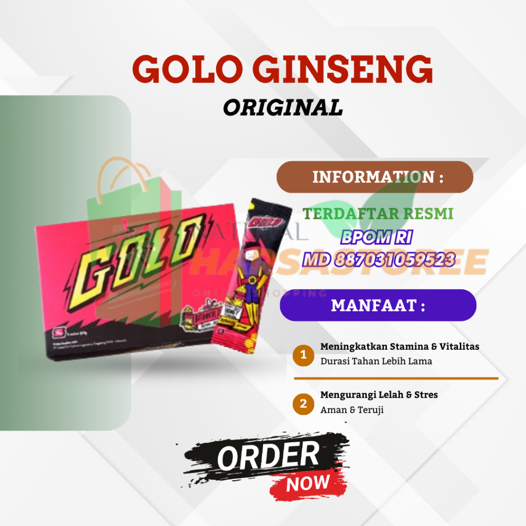 Golo Ginseng Botanical Drink Rasa Royal Jelly Banana - Mister Golo Ginseng Official 1 Box Isi 5 Sach