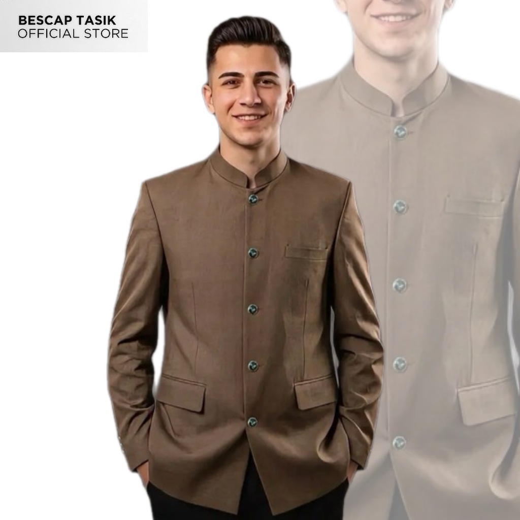 BESCAP TASIK - Jasko Polos Coklat Milo Jas Koko Pria Jasko Polos Jas Santri Beskap Bapak Original Be