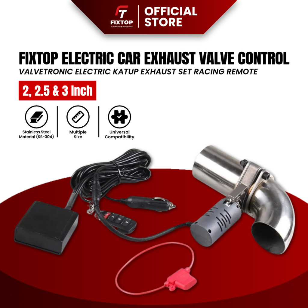 FIXTOP Valvetronic Electric Normal 2" 2,5" 3" Katup Standar Simple Set Exhaust Racing Remote Knalpot