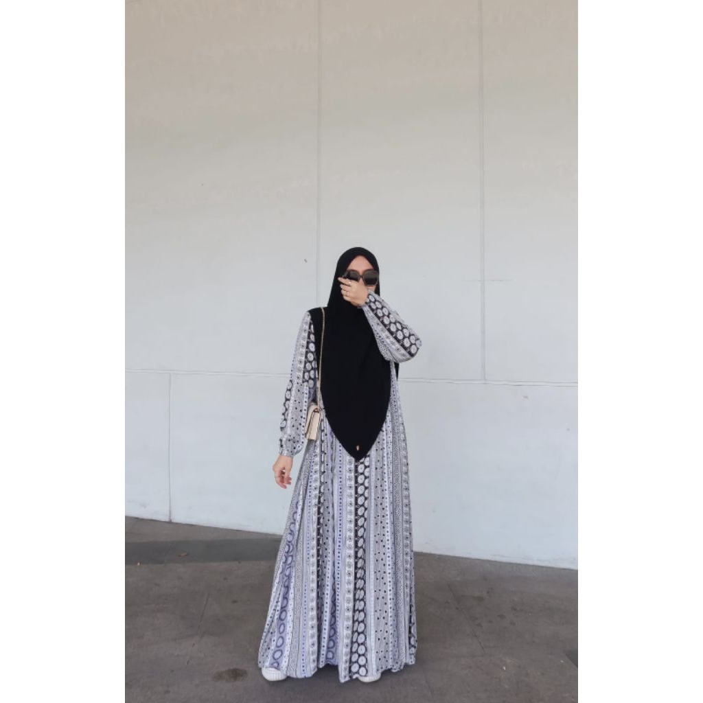 ABAYA BASIC ETHNIC LOVE BLACK WHITE DO BY ZAFEETRI