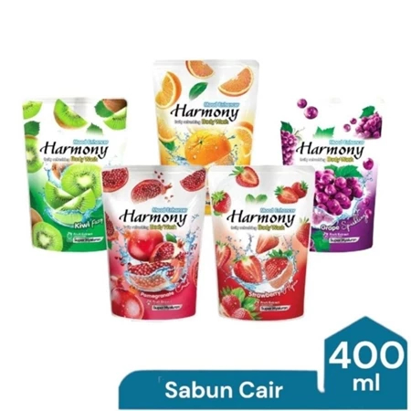 Harmony Sabun Cair 400 ml Body Wash Sabun Mandi Aroma Buah