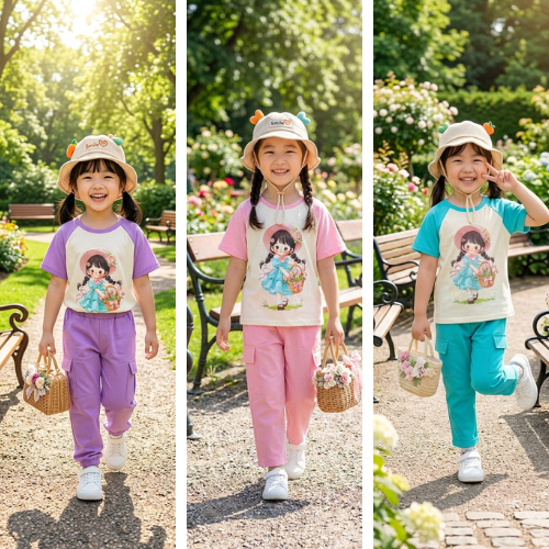 PROMO,,,Setelan OOTD Anak Perempuan Viral Kekinian ||  Untuk Anak Usia 3-8 Tahun || Baju Santai Ruma