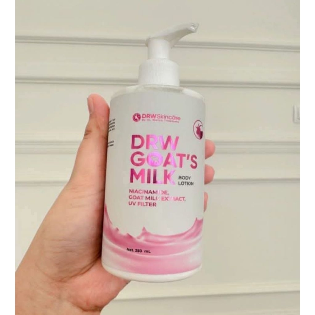 Lotion Pemutih Badan DRW Goat Milk Body Lotion - Mencerahkan, Melembapkan, Perlindungan UV