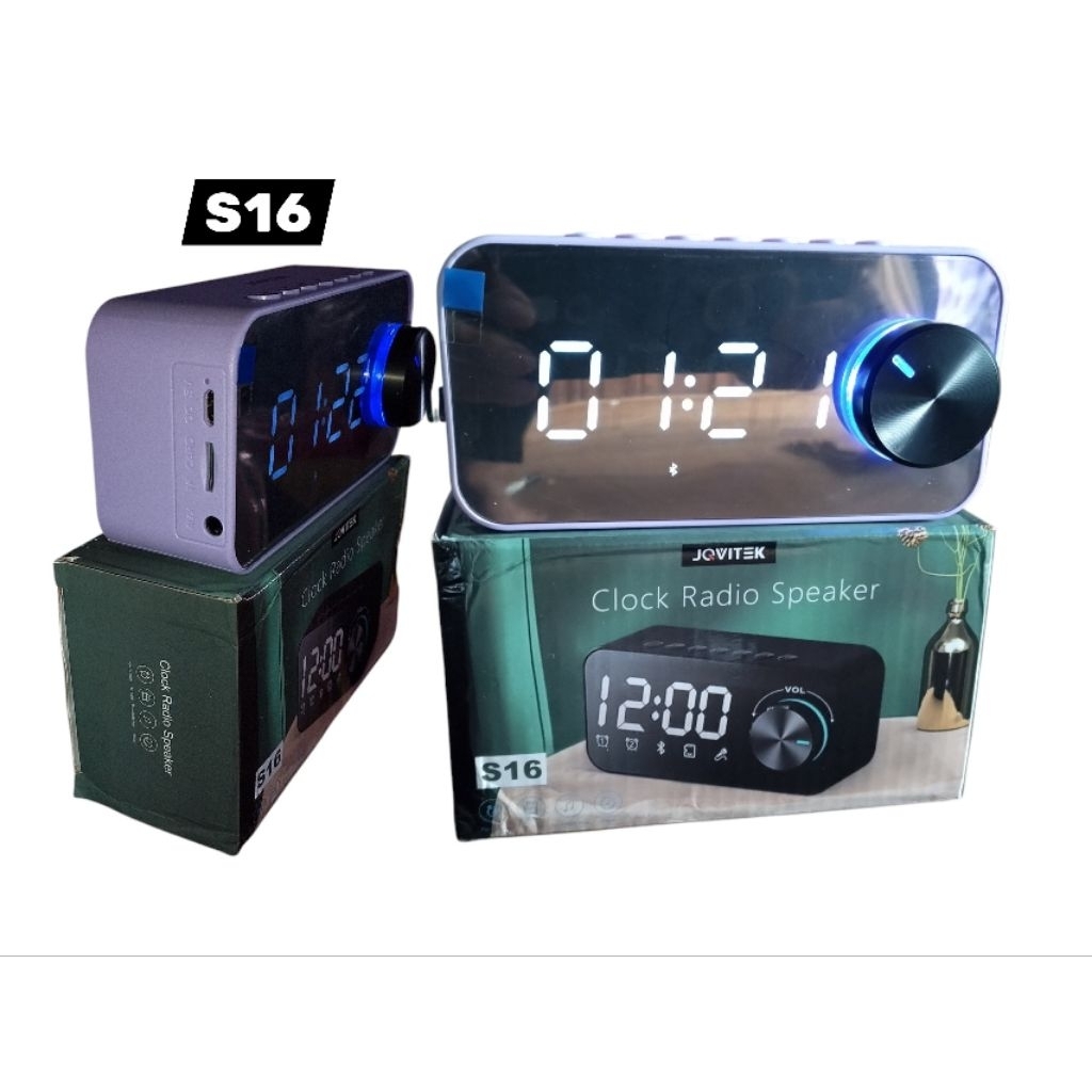Speaker bluetooth full bass S16 S10 1HIFI Stereo Sound Musik Box Digital Jam Alarm Cermin Spik