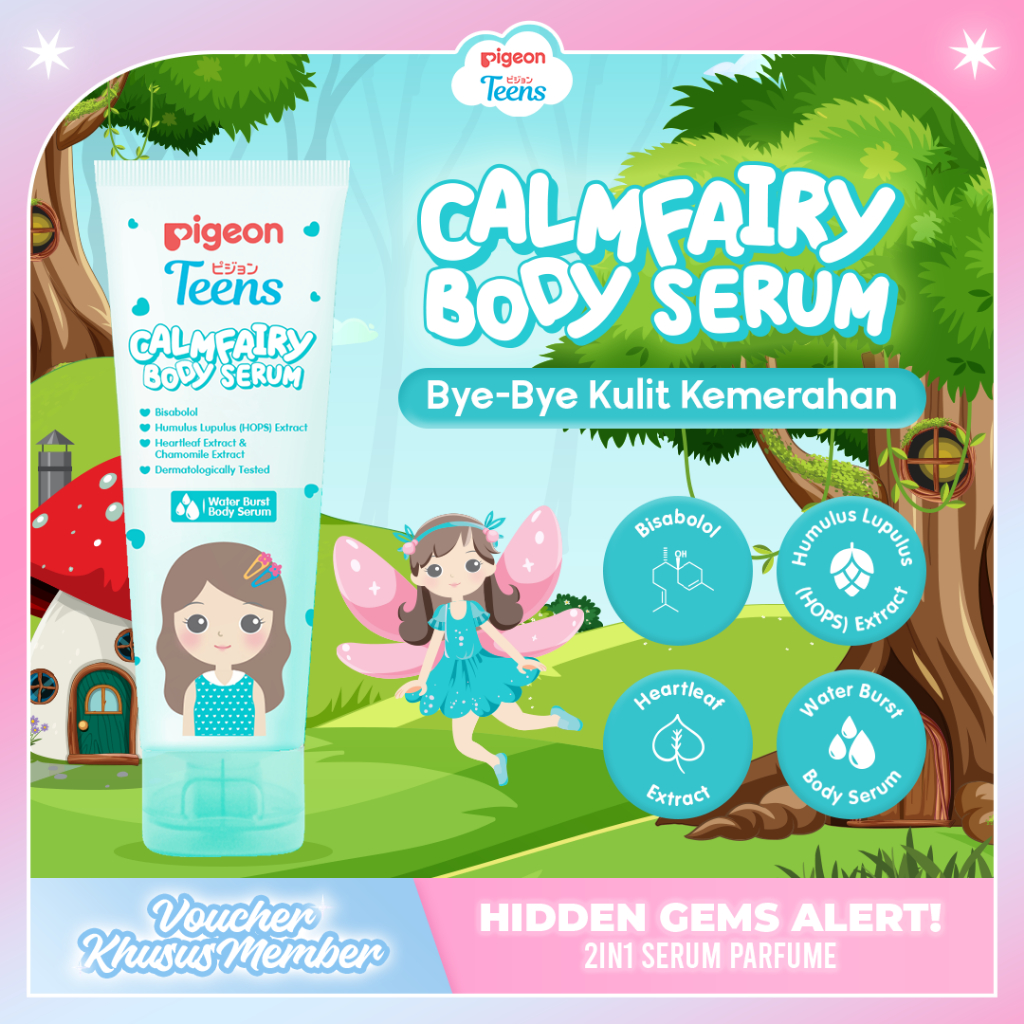 Pigeon Teens Calm Fairy Body Serum 100ml Body Serum Remaja| Body Lotion Remaja |Body Serum Kulit Iri