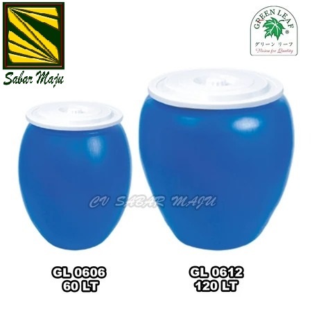 Greenleaf Gentong Plastik Tebal + Tutup, Tong Air 60 Liter dan 120 Liter