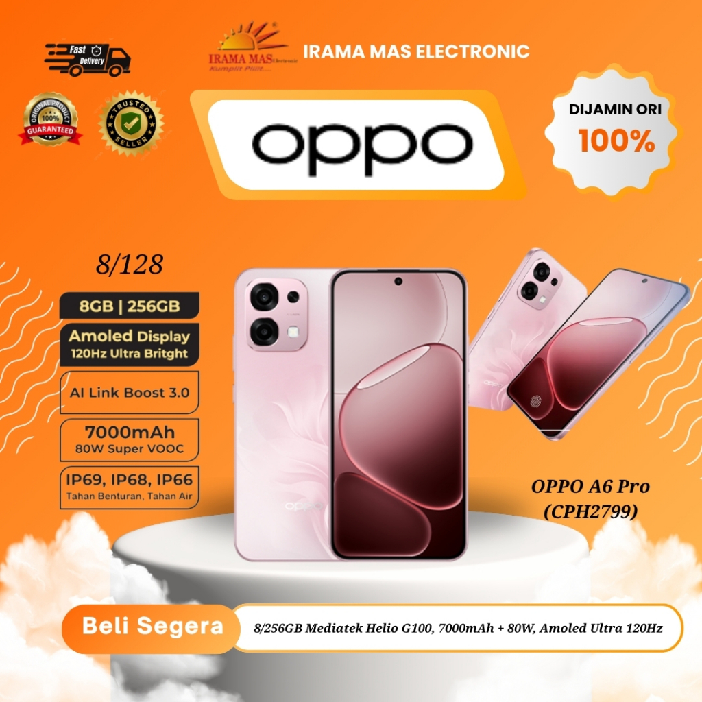 HP Oppo A6 Pro 4G 8/128GB Mediatek Helio G100, 7000mAh + 80W, Amoled Ultra 120Hz