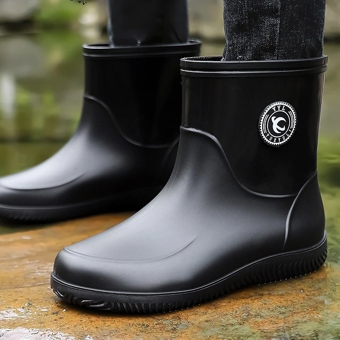 Sepatu Sawah Pria Boot Karet Full Hitam Kerja Proyek Anti Air Banjir Hujan 32