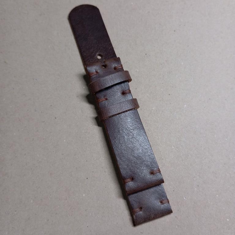 strap jam kulit asli coklat vintage 20mm