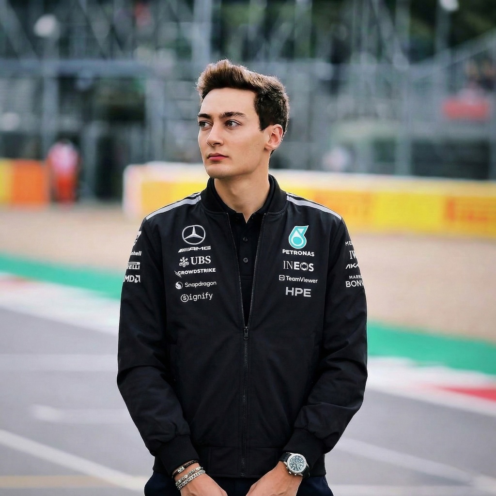 Jacket Bomber Racing F1 Mercedes Keren Pria Bahan Parasut Hitam