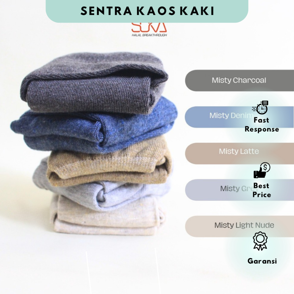 Soka Kaos Kaki Wanita Muslimah Katun PE Jempol Misty Size M