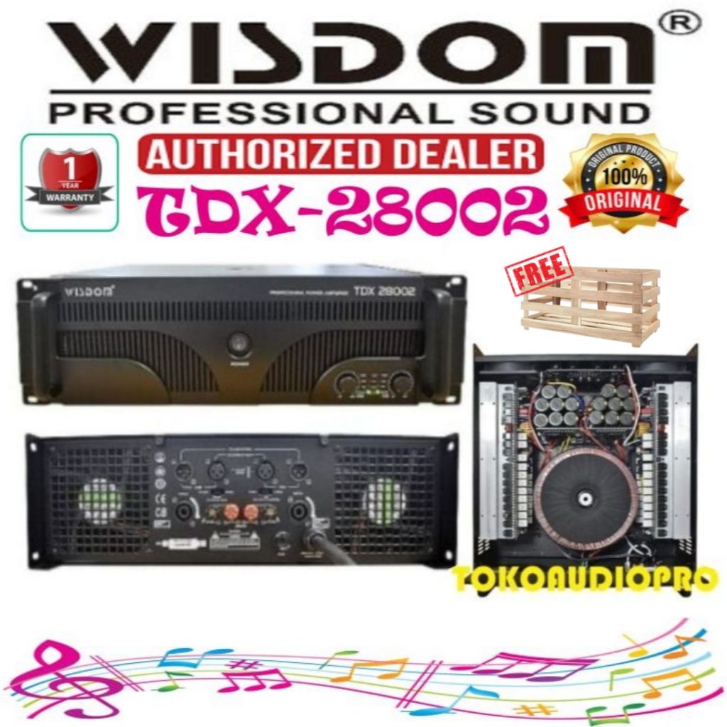 Power Wisdom TDX28002 2-Channel Power Amplifier Wisdom Tdx-28002