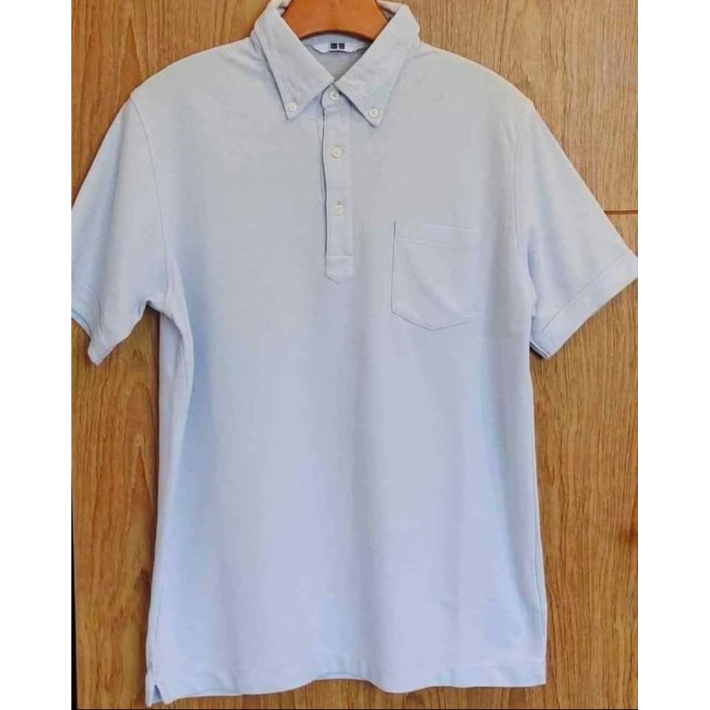 polo shirt soft blue Uniqlo L