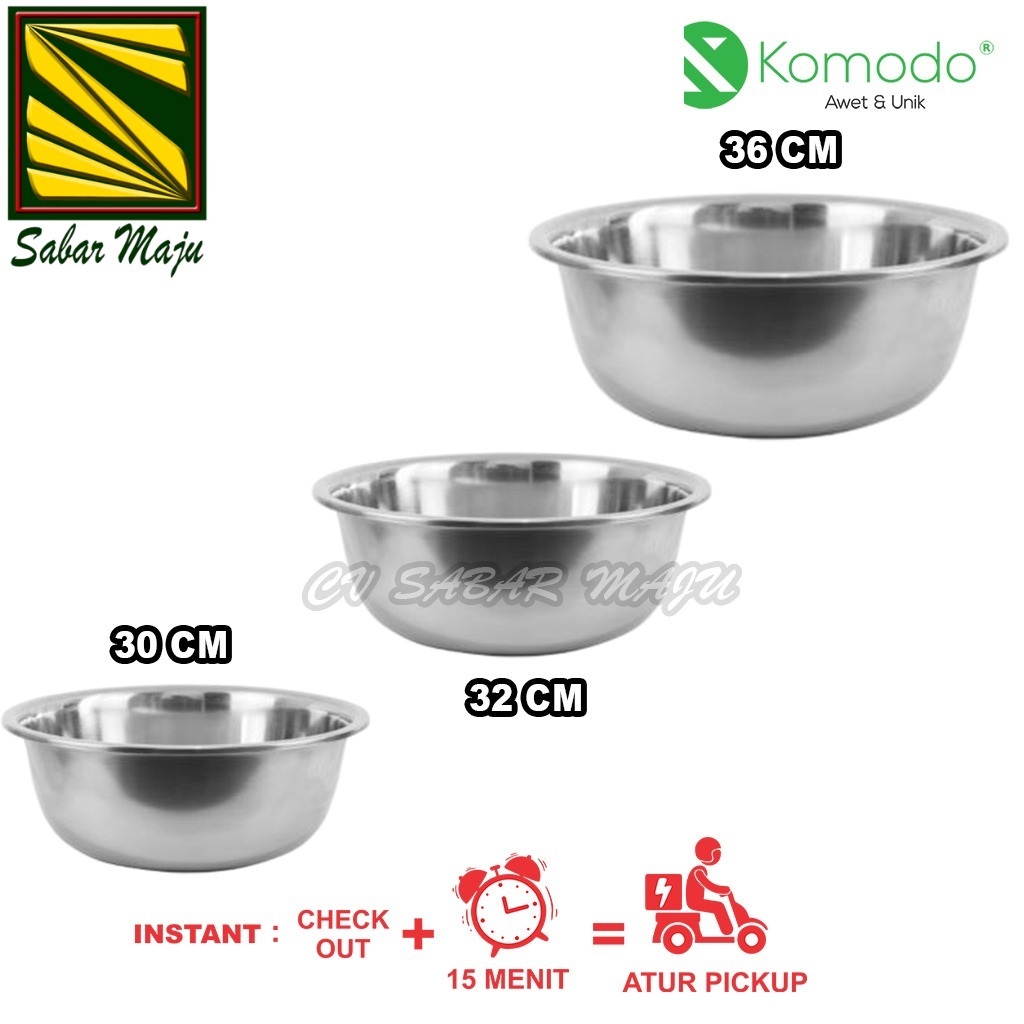 Komodo Baskom Tinggi / Baskom Stainless 30, 32, 36 CM