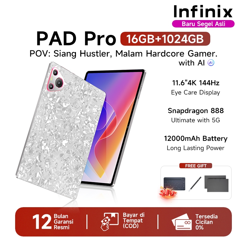 INFINlX Tablet Android Pro 11.6" Snapdragon 888 16GB+1TB 12000mAh Kamera 48MP 5G WiFi Dual SIM OLED 