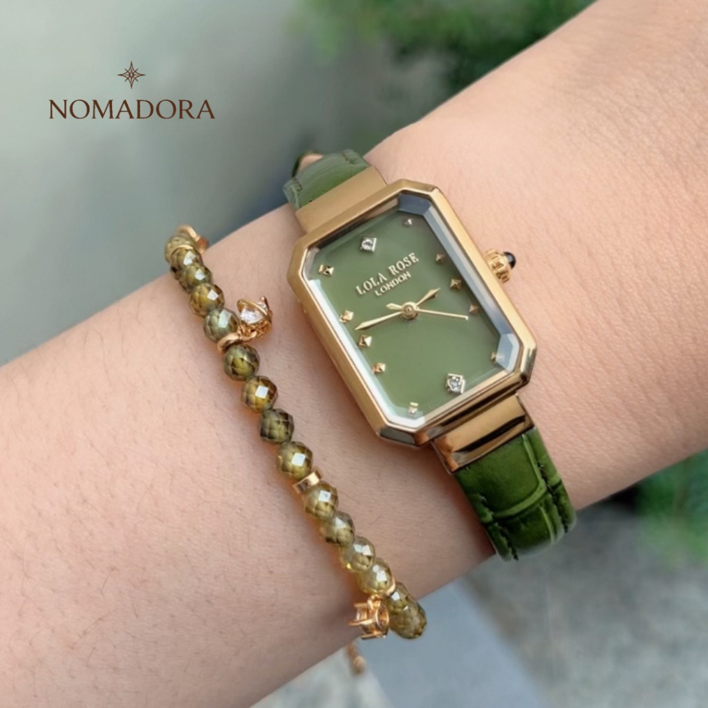 Nomadora  Lola Rose Green Onyx watch Jam tangan Wanita