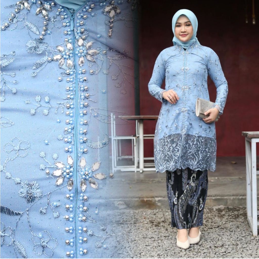 STELAN DAN ATASAN KEBAYA TUNIK KIMONO/TUNIK TILE MIX FURING/KEBAYA DEWASA JUMBO
