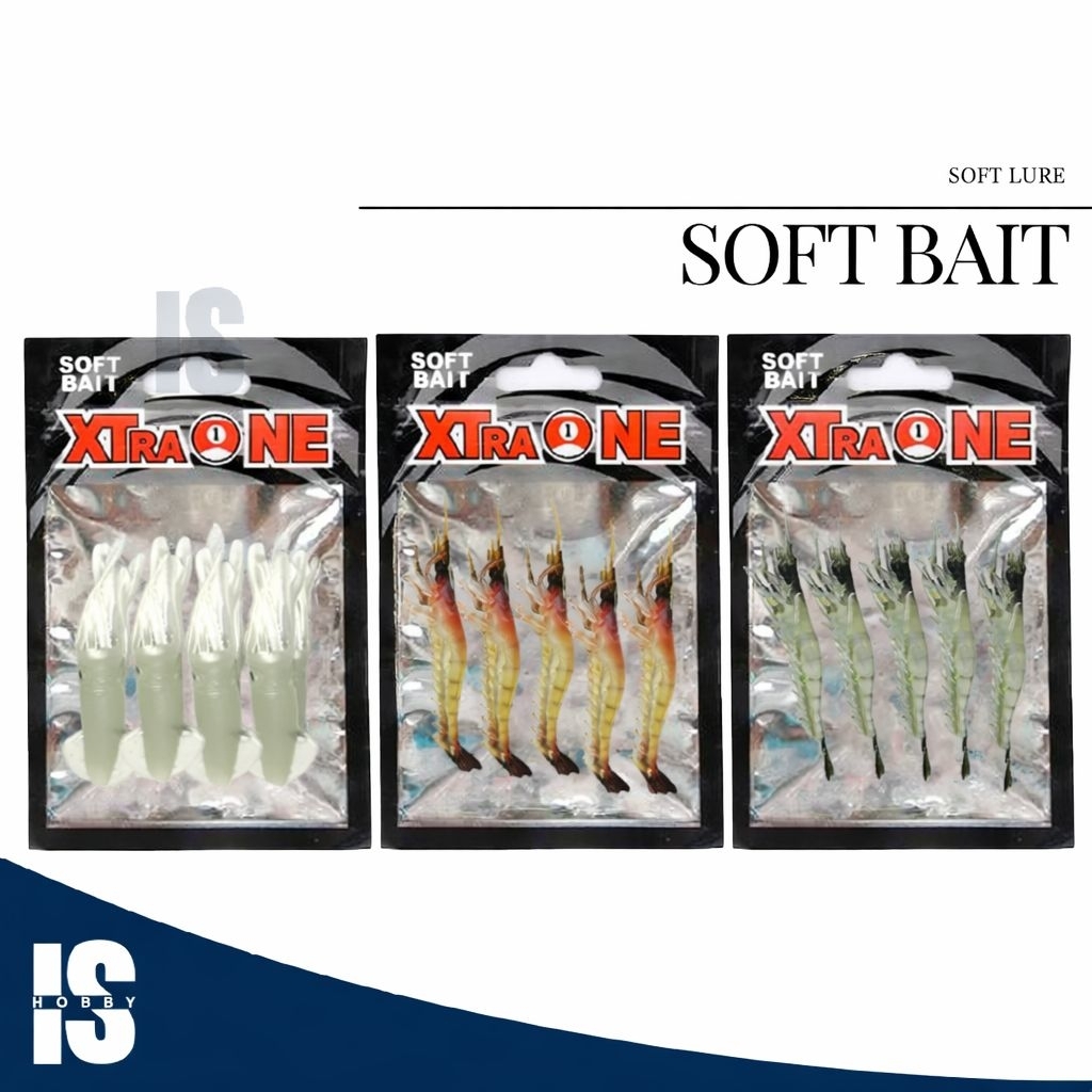 Lure Soft Bait Xtra One Shrimp Squid / Umpan Udang Cumi Karet