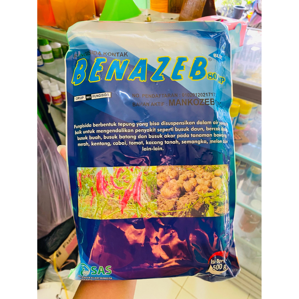 FUNGISIDA BENAZEB 80wp 500gr original mancozeb biru