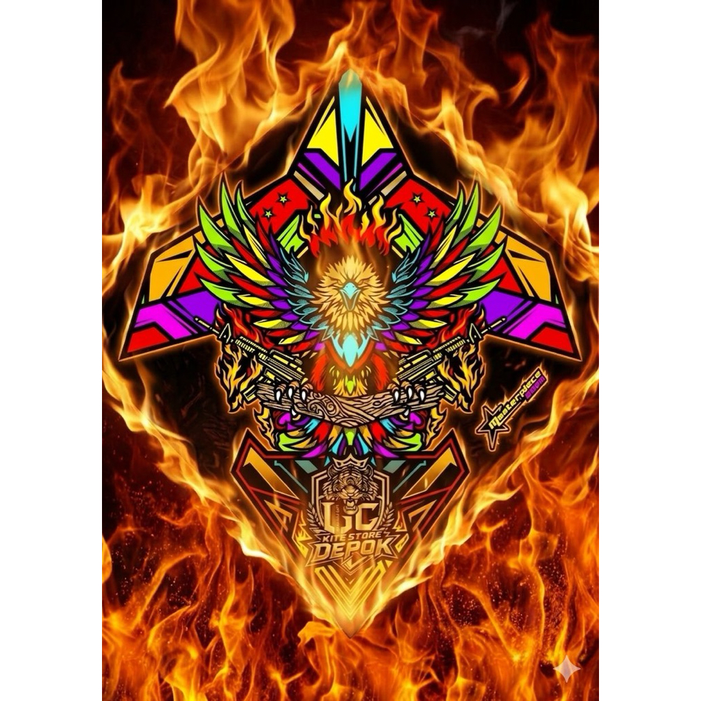 layangan master piece _ kite store feat los control /1 pcs + bonus random