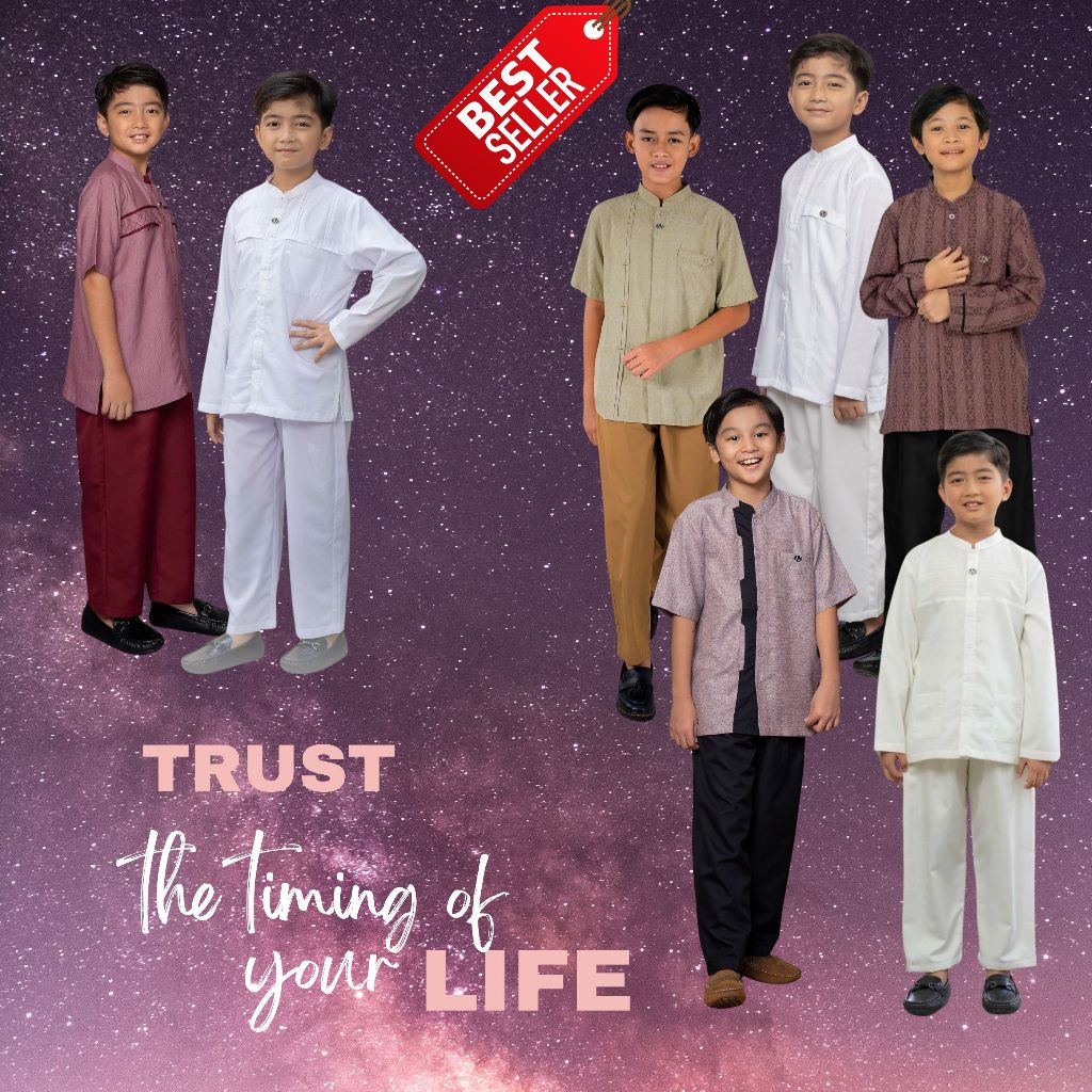 NIBRAS Baju Anak Stelan Koko Anak / Baju Atasan & Celana Nibras Anak Laki-laki  PROMO BIG SALE