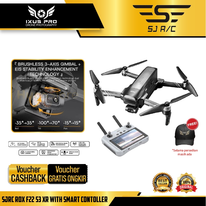 Drone GPS 4K dengan Gimbal 3 Sumbu dan Kontrol Cerdas Jarak Jauh