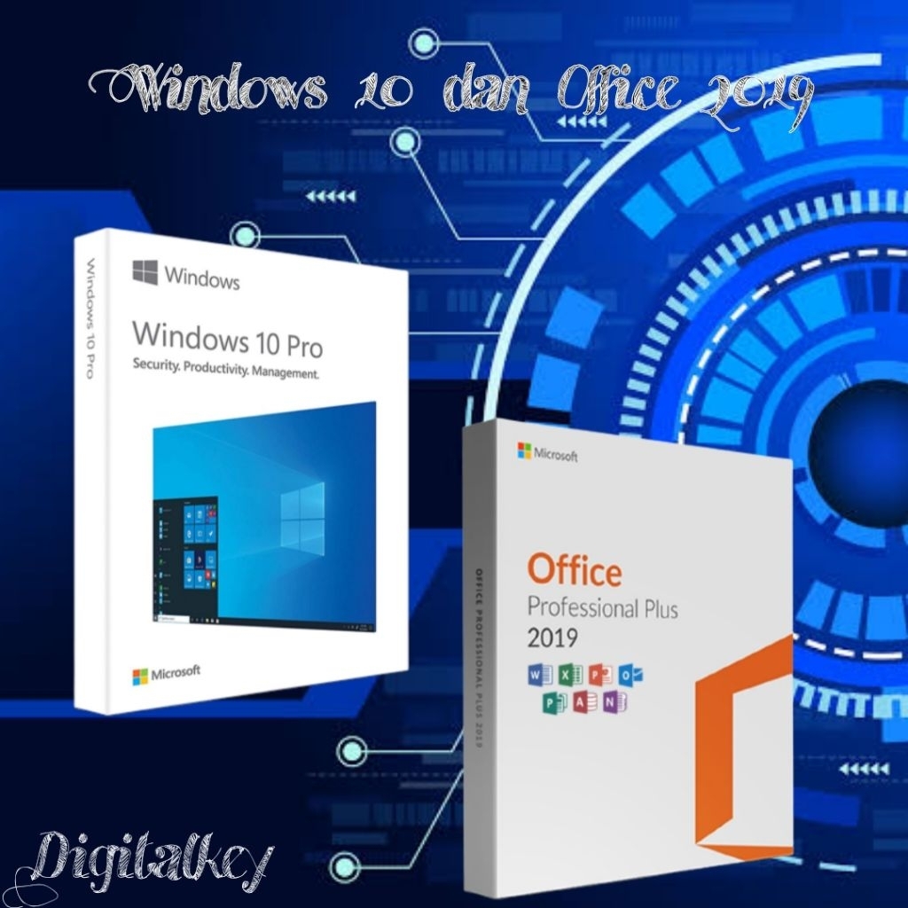 Windows 10 pro+ Office 2019 pro plus original lisensi 32/64 bit digital key asli Lifetime