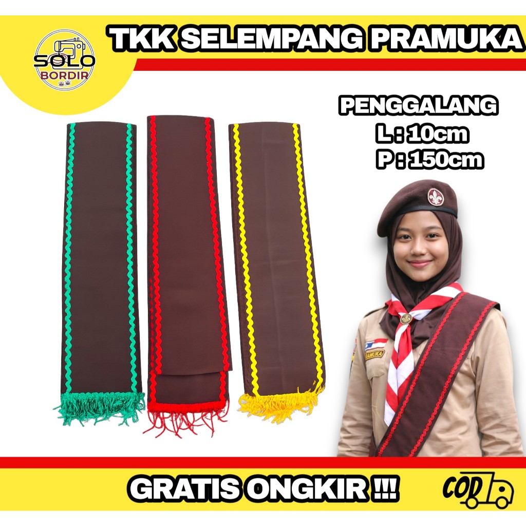 selendang tkk Pramuka / selempang tetampan tkk pramuka ( lengkap )