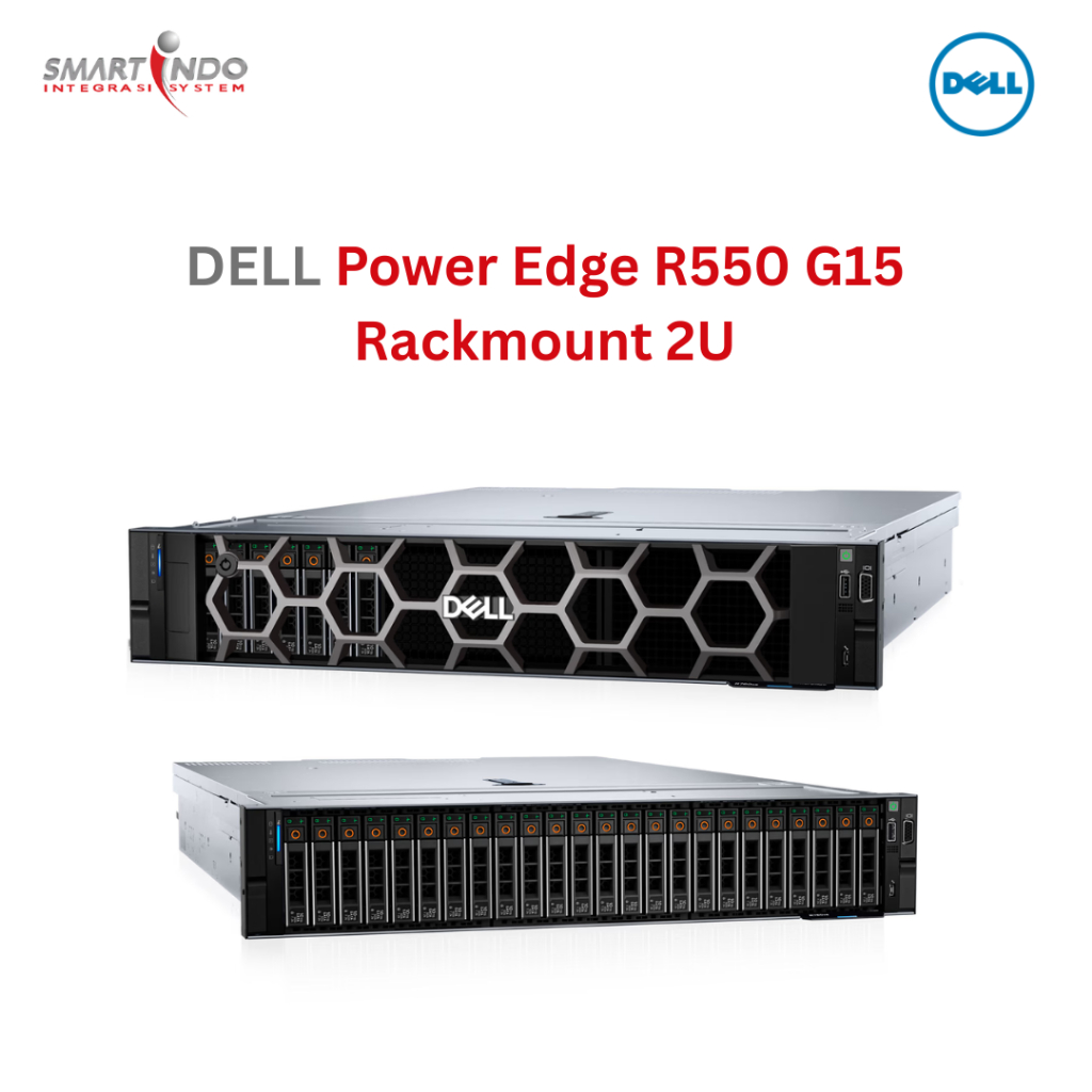 Dell Power Edge R550 G15 Rackmount 2U, Xeon Silver 4310, 16GB, 1.2TB SAS, H755, DVD, Idrac Basic, Du