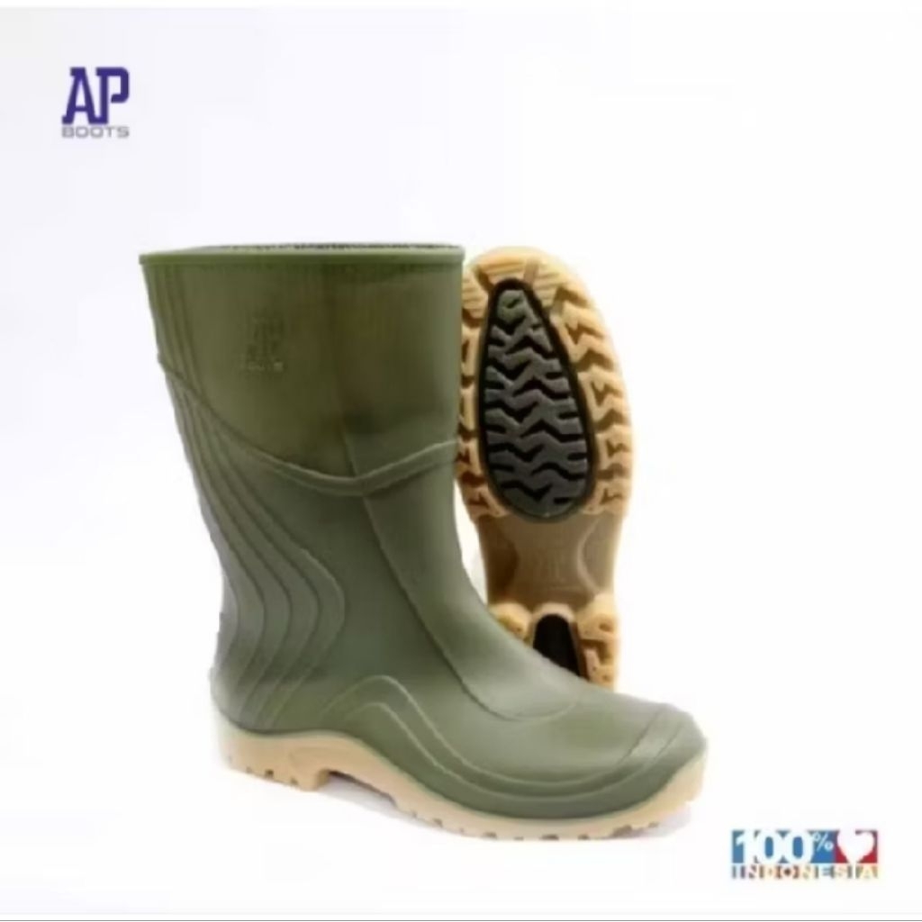 promo SEPATU AP BOOT PRIA WANITA KARET PENDEK SEPATU BOOTS BERKEBUN ANTI SELIP BAHAN PVC