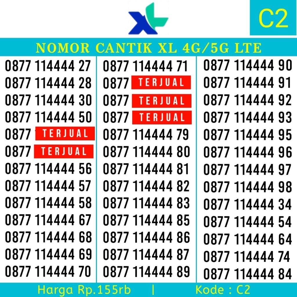 Kartu Perdana Nomor Cantik XL 4G Couple ABAB AB AB 000 0819 05 06 05