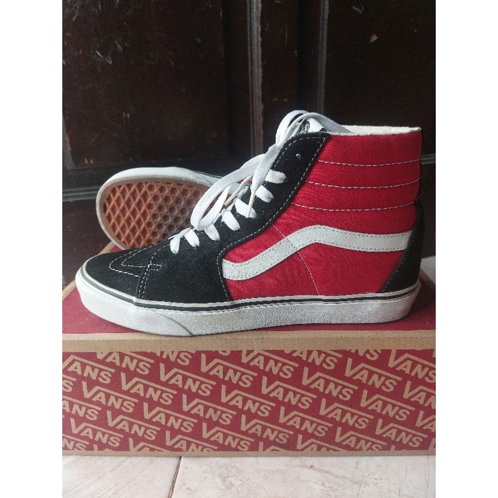 Vans Sk8 Red Black White Classics size 43 Preloved Second