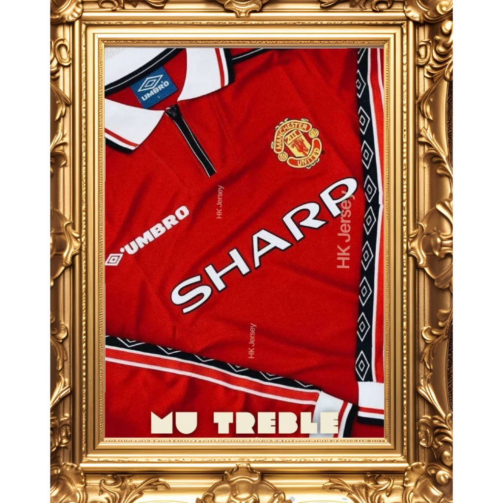 Jersey Bola Retro Umbro Lengan Panjang TREBLE- Nyaman, Ringan, Desain Klasik