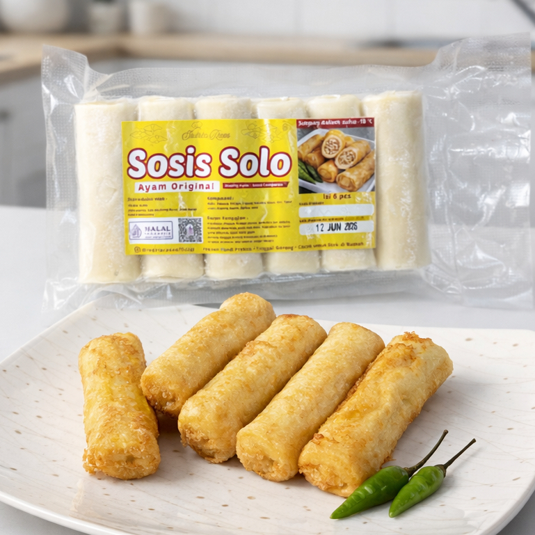 Sosis Solo Ayam Original Frozen INDRIA RASA | Isi 6 pcs | 100% Daging Ayam Asli | Halal | Frozen Foo